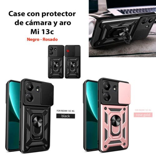 Case Xiaomi Redmi 13c  - Con aro y protector de cámara