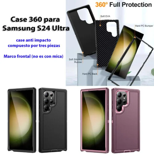 Case 360 Samsung S24 Ultra - Anti Impacto - Tres Piezas