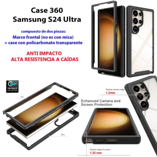 Case 360 Samsung S24 Ultra - Anti Impacto doble protección - Imagen 7