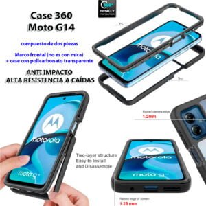 Case 360 Moto G14 - Anti Impacto doble protección