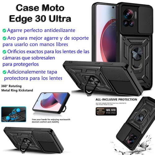 Case Moto Edge 30 Ultra - Con protector de cámara y aro