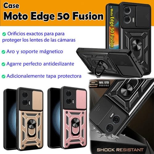 Case Moto Edge 50 Fusion - Con protector de cámara y aro