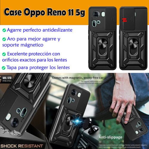 Case Oppo Reno 11 5G - Protector de cámara y soporte Mágnetico