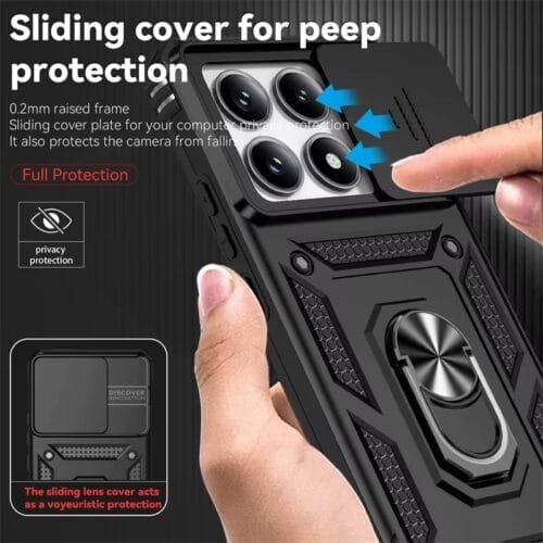 Case Xiaomi 14T 5g - Protector cámara deslizable, soporte Mágnetico - Imagen 2