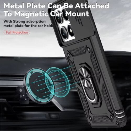 Case Xiaomi 14T 5g - Protector cámara deslizable, soporte Mágnetico - Imagen 3