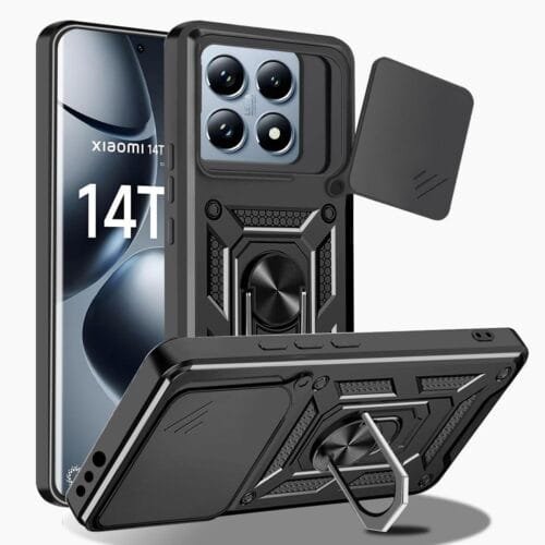 Case Xiaomi 14T 5g - Protector cámara rotatorio, soporte Mágnetico