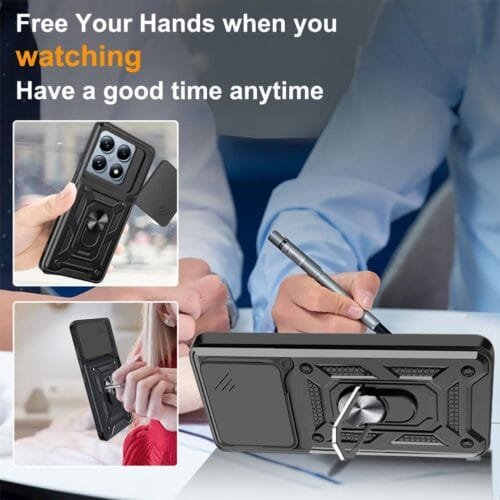 Case Xiaomi 14T 5g - Protector cámara rotatorio, soporte Mágnetico - Imagen 7