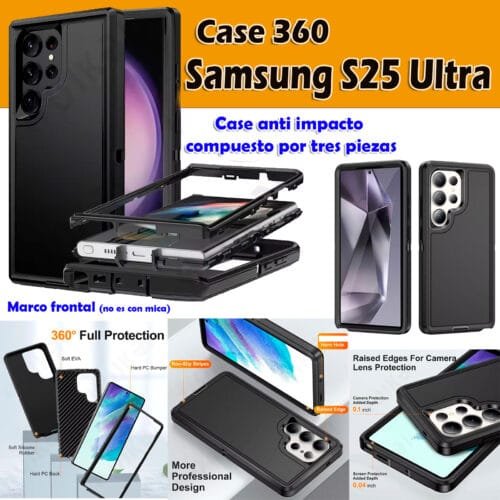 Case 360 Samsung S25 Ultra - Anti Impacto - Tres Piezas