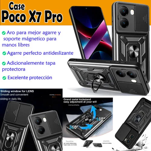 Case Poco X7 Pro 5g - Con protector de cámara y aro