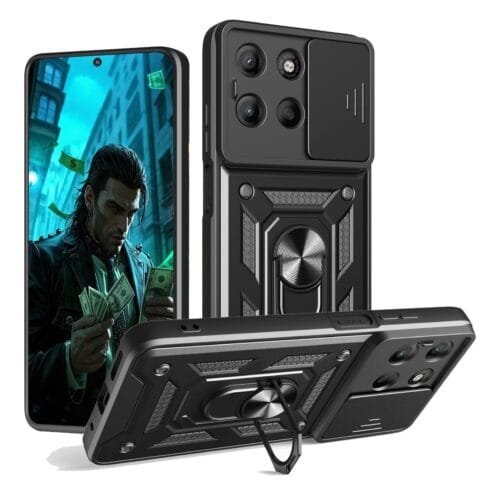 Case Moto G15 - Protector de cámara y soporte Mágnetico