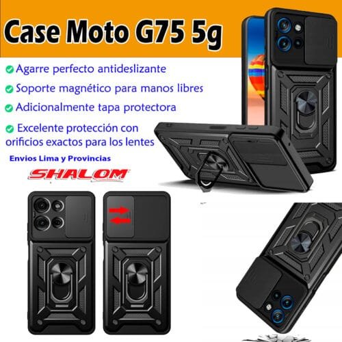 Case Moto G75 5g - Protector de cámara y soporte Mágnetico