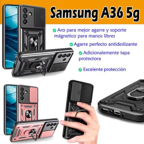 Case Samsung A36 5g - Protector de cámara y soporte Mágnetico