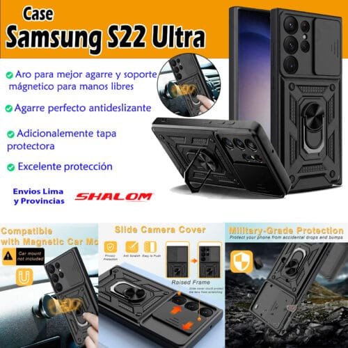 Case Samsung S22 Ultra 5g - Protector de cámara y soporte Mágnetico