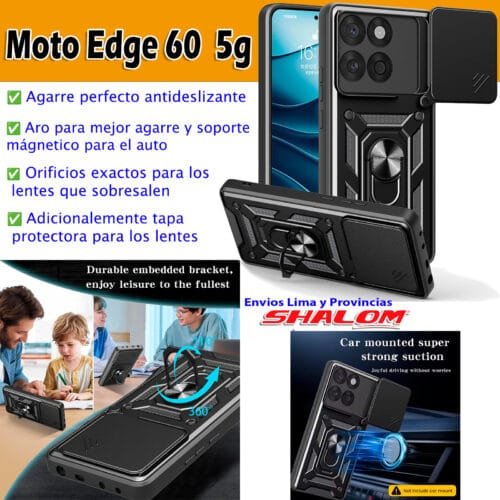 Case Moto Edge 60 5g - Con protector de cámara y aro mágnetico