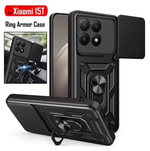Case Xiaomi 15T 5g - Protector cámara rotatorio, soporte Mágnetico
