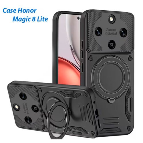 Case Honor Magic 8 Lite con aro y soporte magnético