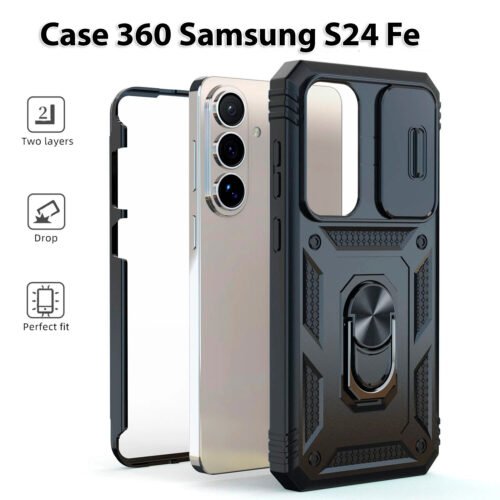 Case 360 Samsung S24 Fe - Con Aro y soporte magnético